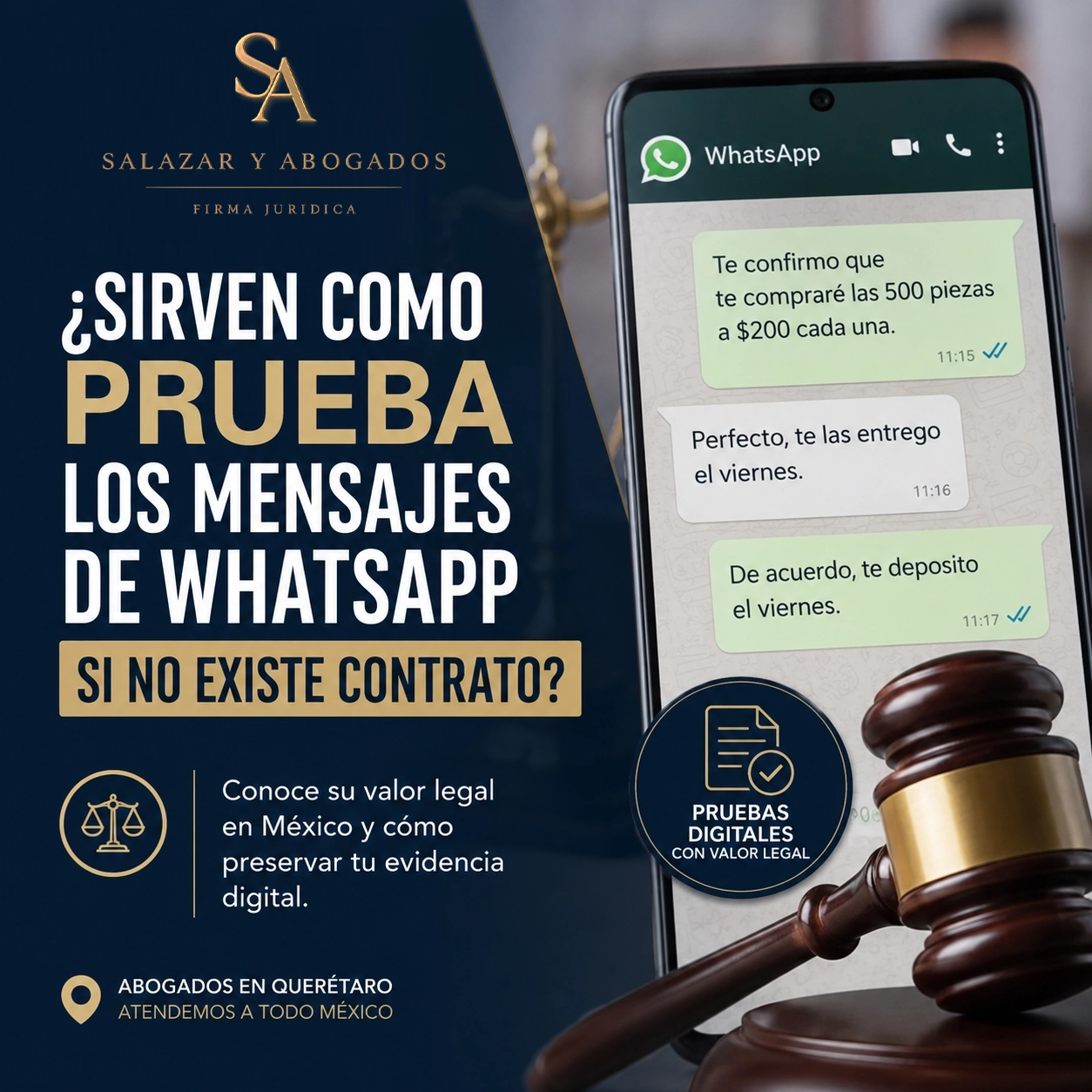 ¿Sirven como prueba los mensajes de WhatsApp si no existe contrato?
